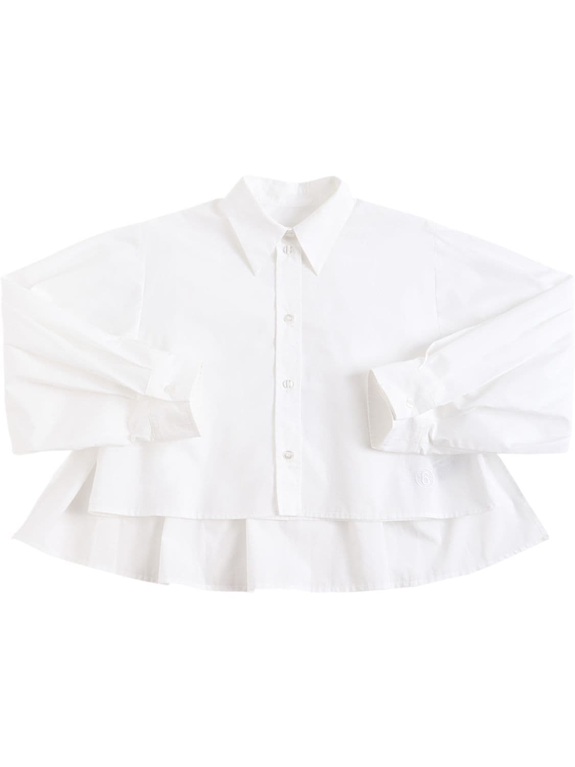 Mm6 Maison Margiela Kids' Cotton Poplin Shirt In White