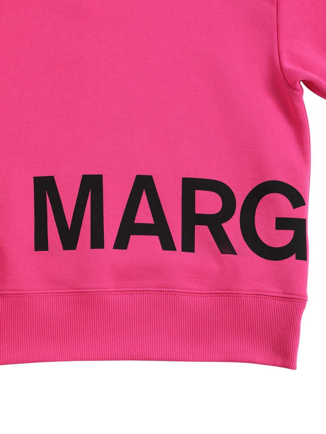 Shop Mm6 Maison Margiela Logo Print Cotton Sweatshirt In Fuchsia