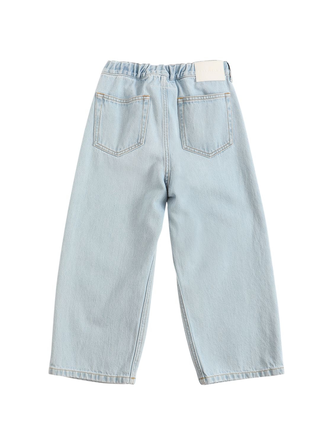 Shop Mm6 Maison Margiela Wide Leg Cotton Denim Jeans