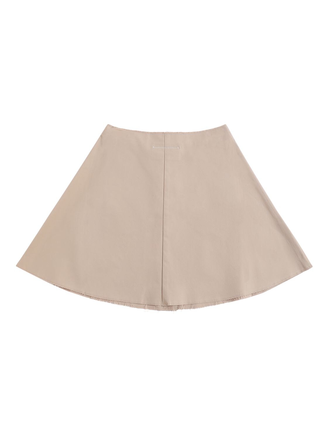 Shop Mm6 Maison Margiela Embroidered Logo Cotton Poplin Skirt In Beige