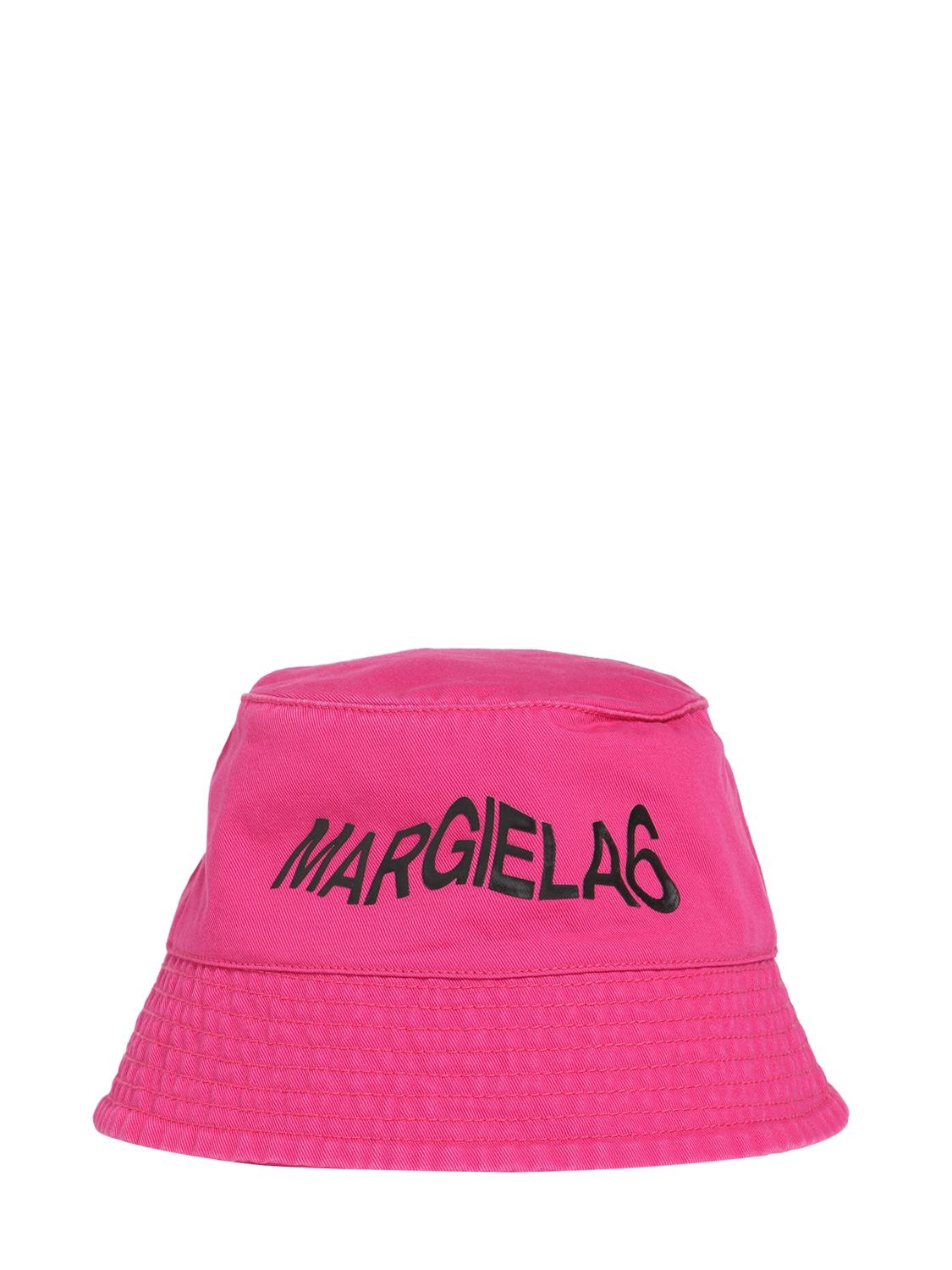 MM6 MAISON MARGIELA LOGO PRINT COTTON BUCKET HAT