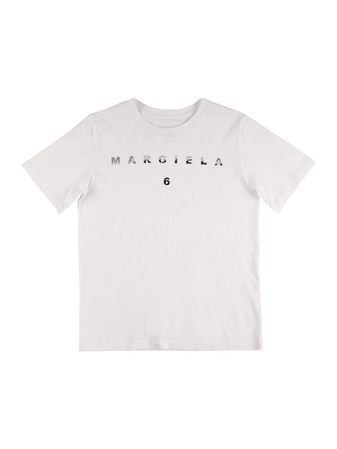 Mm6 Maison Margiela Kids' Cotton Jersey T-shirt W/ Logo In White
