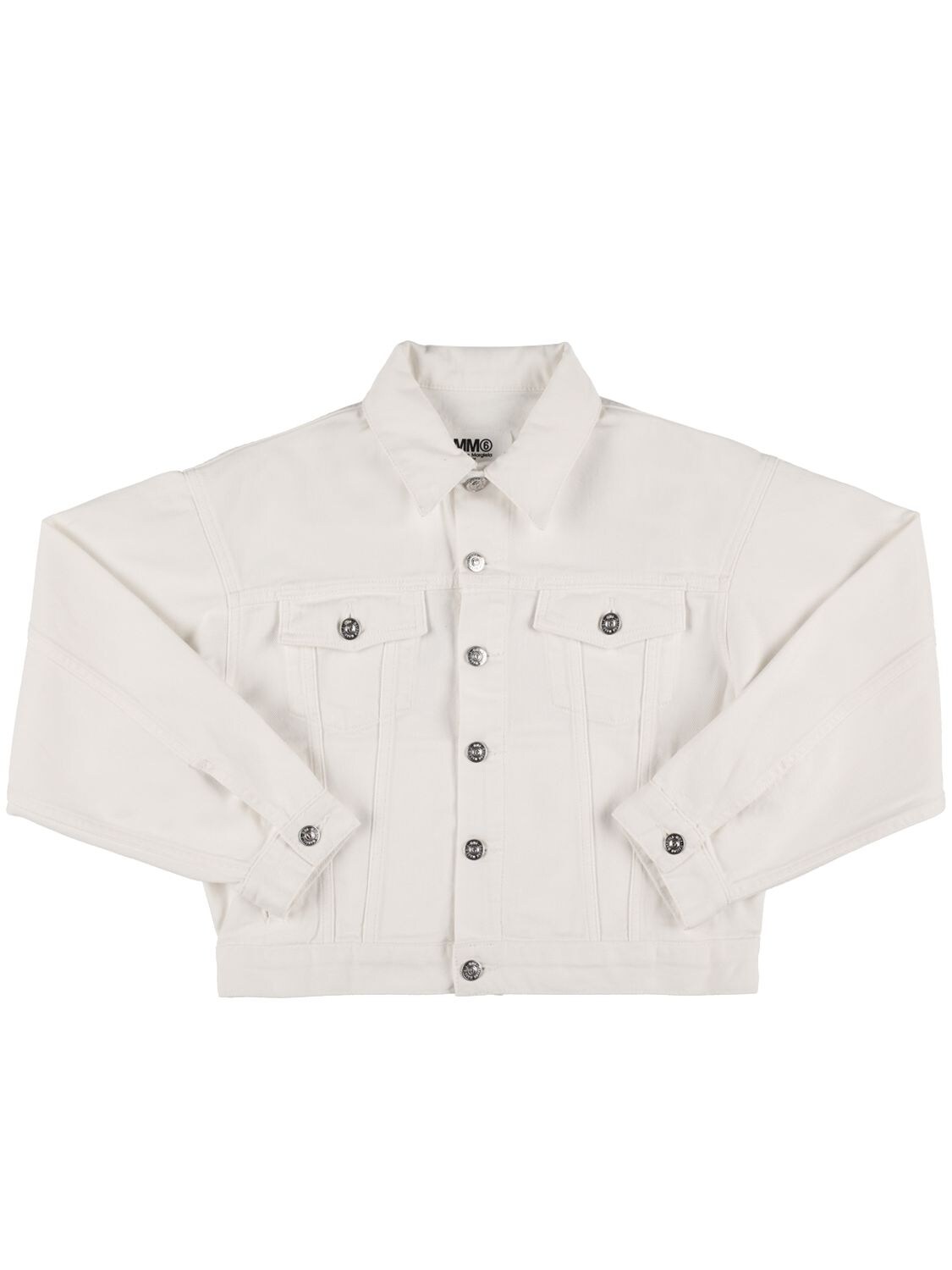 Shop Mm6 Maison Margiela Cotton Denim Jacket In 白色