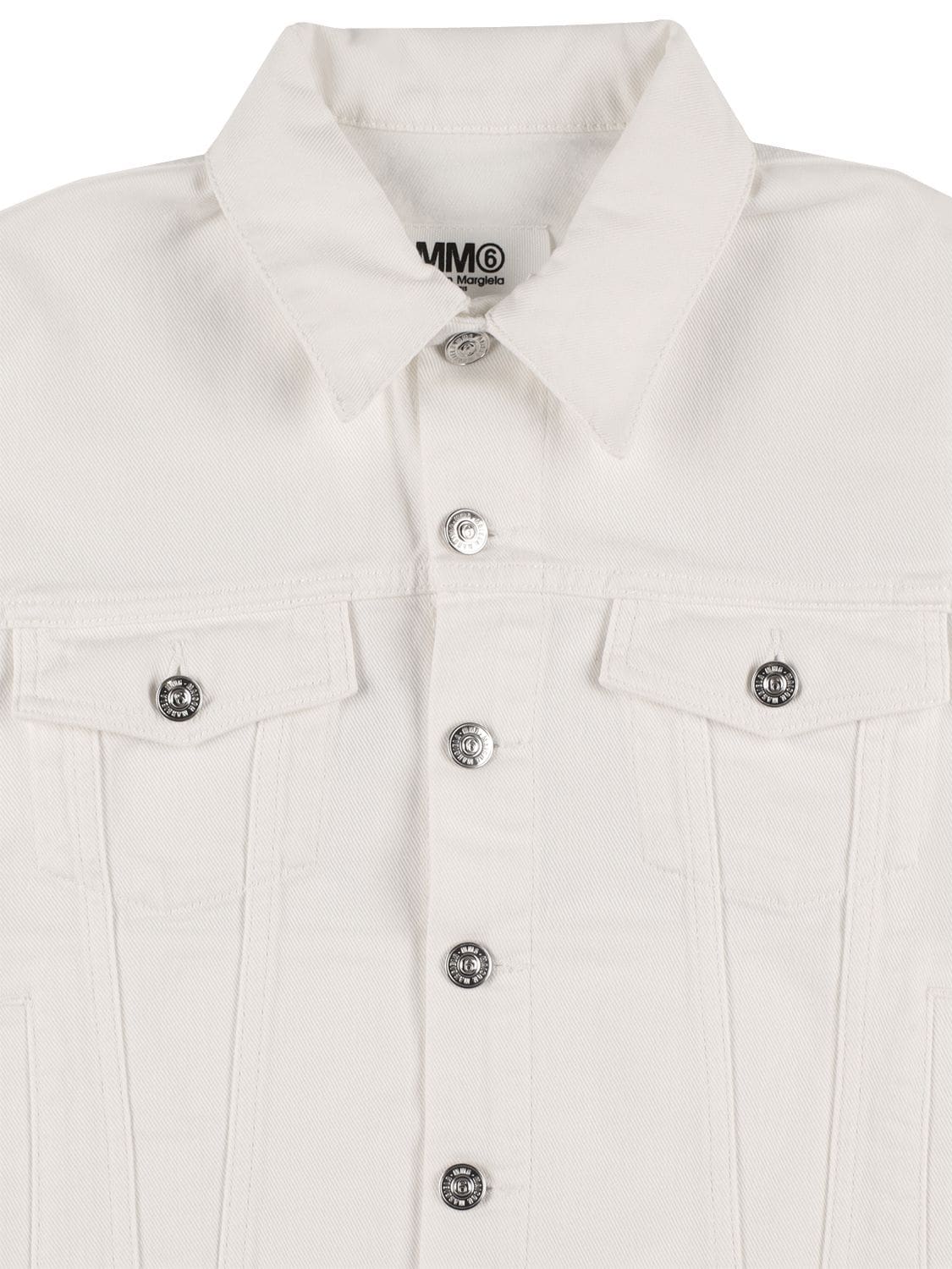 Shop Mm6 Maison Margiela Cotton Denim Jacket In 白色