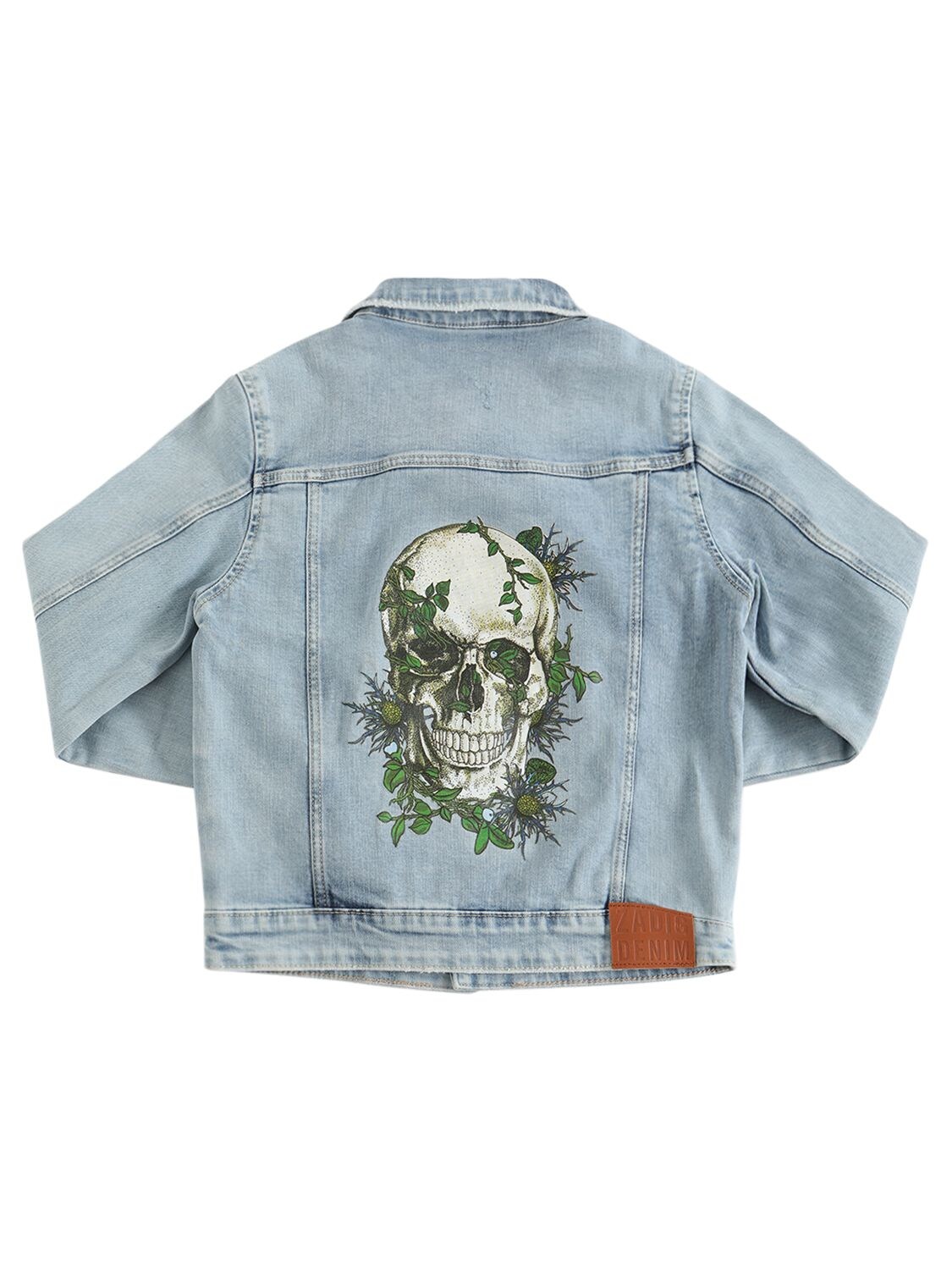 Skull Print Cotton Denim Jacket – KIDS-BOYS > CLOTHING > JACKETS