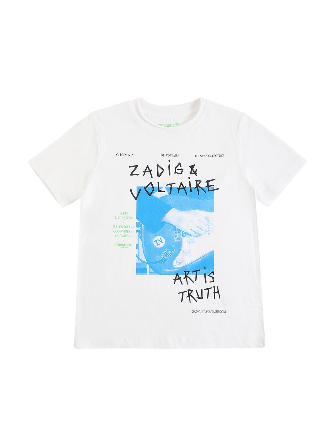 Zadig Voltaire Kids Printed Organic Cotton Jersey T shirt In