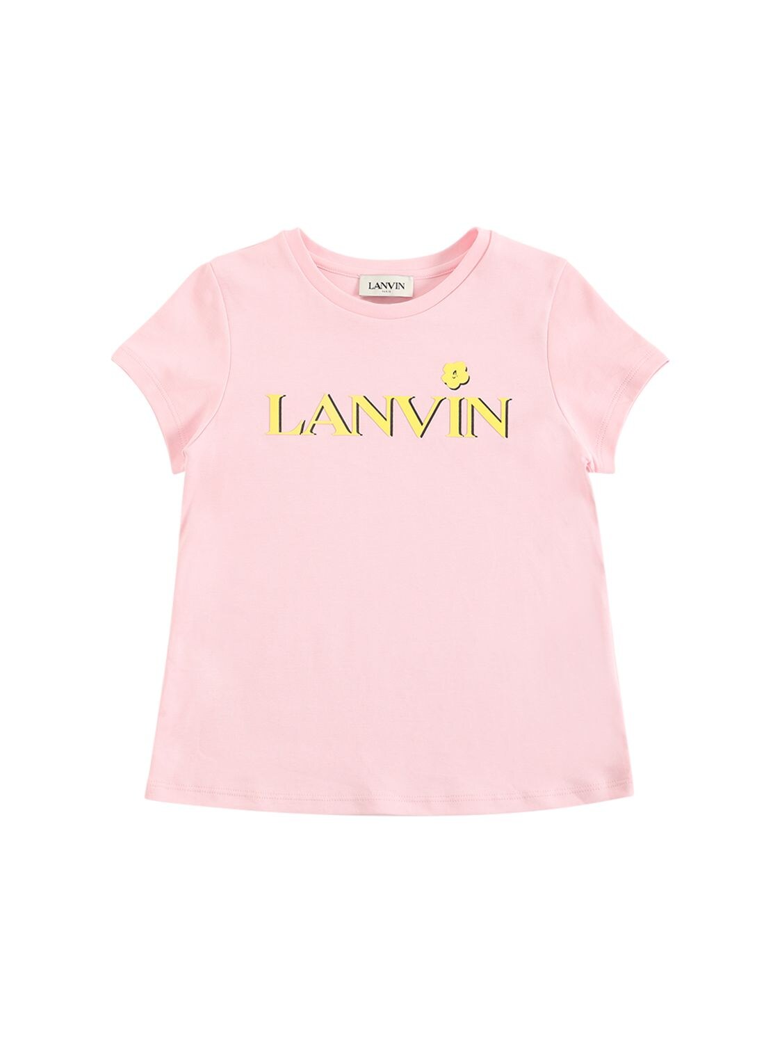 Lanvin Kids' Printed Logo Cotton Jersey T-shirt In Pink