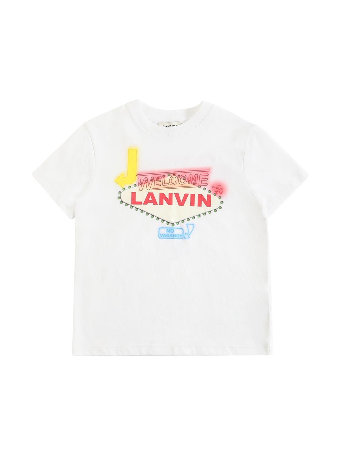 Lanvin Kids' Printed Cotton Jersey T-shirt In White
