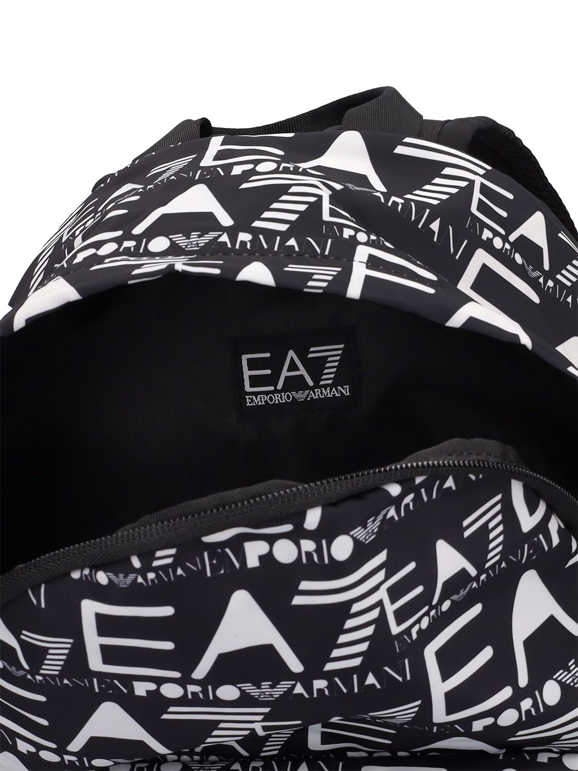 Ea7 Kids' Logo Nylon Backpack In Black ModeSens
