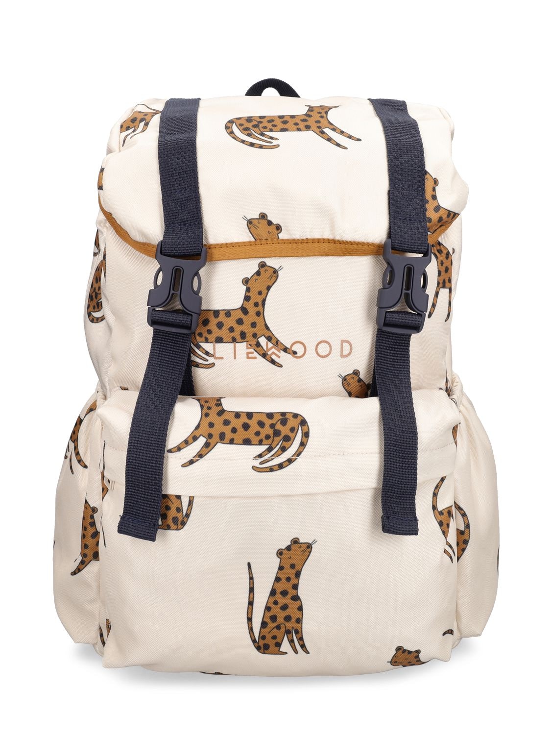 Liewood Kids' Leopard Print Recycled Nylon Backpack In Off White