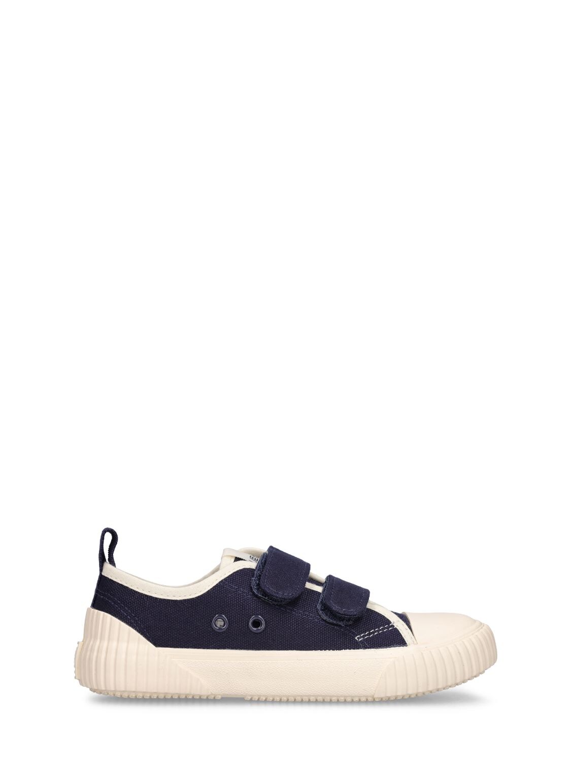 Liewood Kids' Cotton Canvas Strap Sneakers In Navy