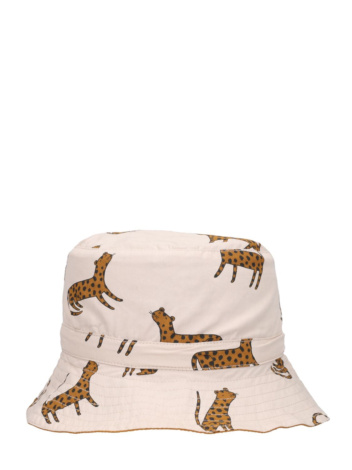 Liewood Kids' Reversible Organic Cotton Bucket Hat In White,brown