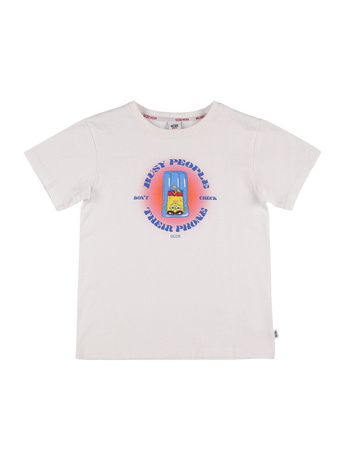 Spongebob Print Cotton Jersey T-shirt – KIDS-BOYS > CLOTHING > T-SHIRTS
