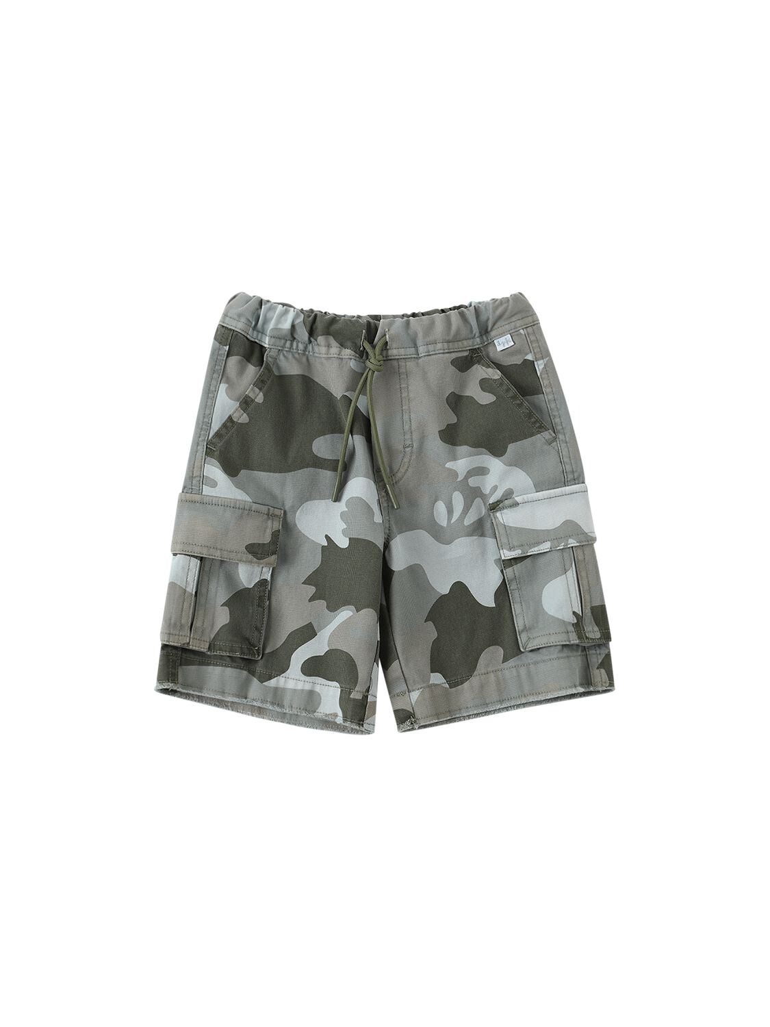 IL GUFO CAMOUFLAGE PRINT COTTON CANVAS SHORTS