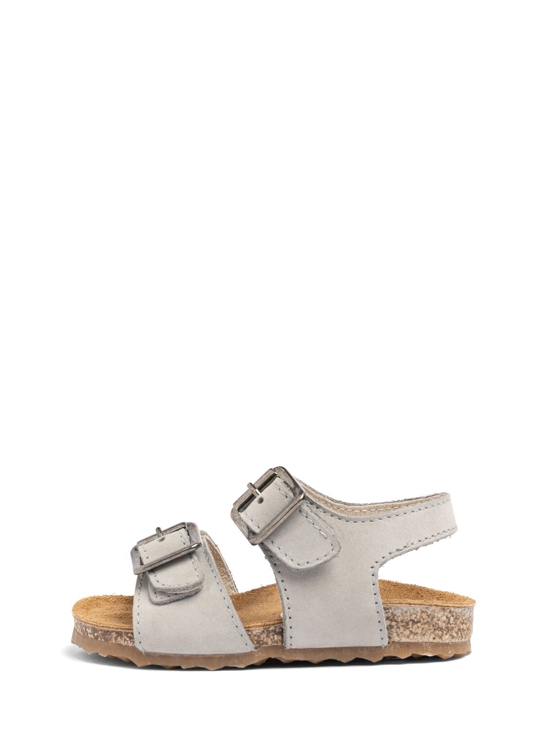 Il Gufo Kids' Suede Sandals In Light Grey