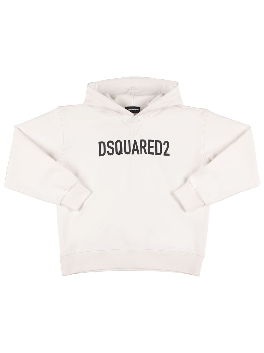 Dsquared2 Kids' Cotton Sweatshirt Hoodie W/ Logo In White