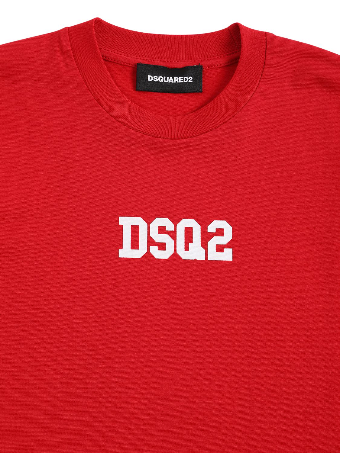 Shop Dsquared2 Cotton Jersey T-shirt W/ Logo In Red