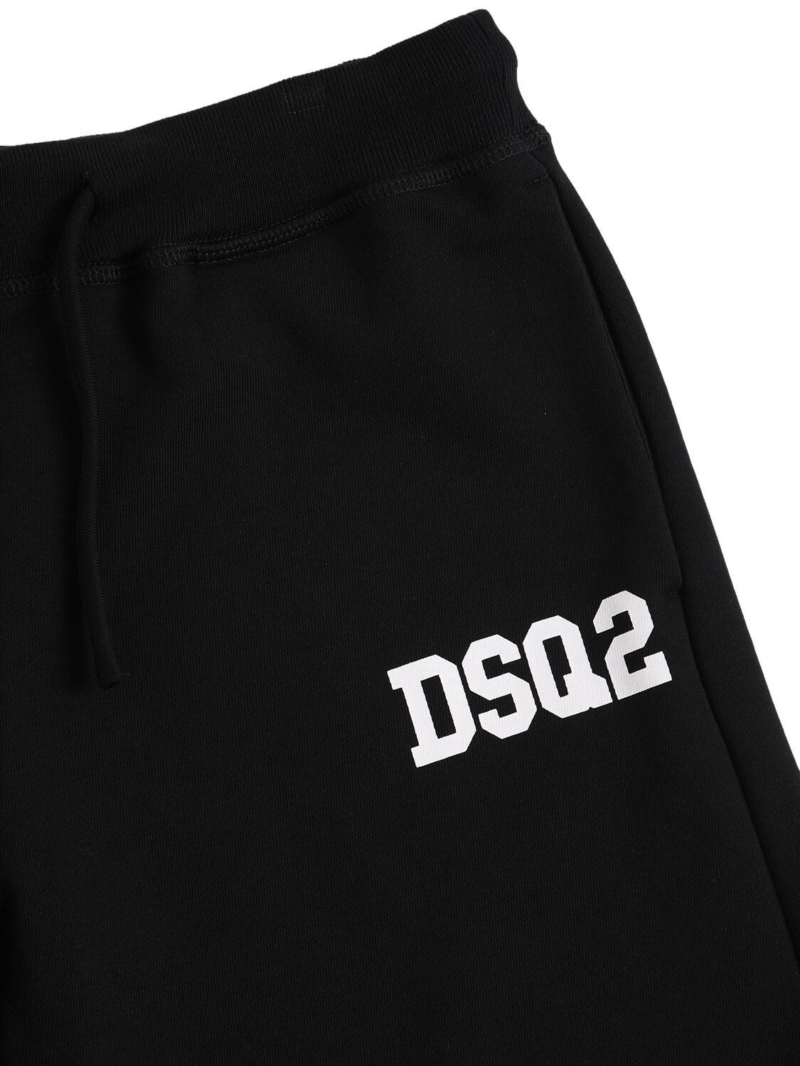Shop Dsquared2 Cotton Sweat Shorts W/logo In Black