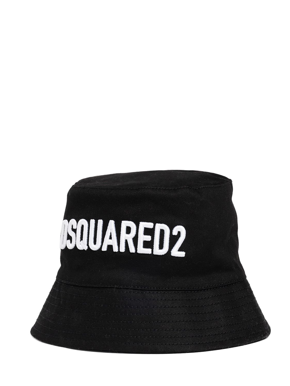 Shop Dsquared2 Cotton Gabardine Bucket Hat In Black