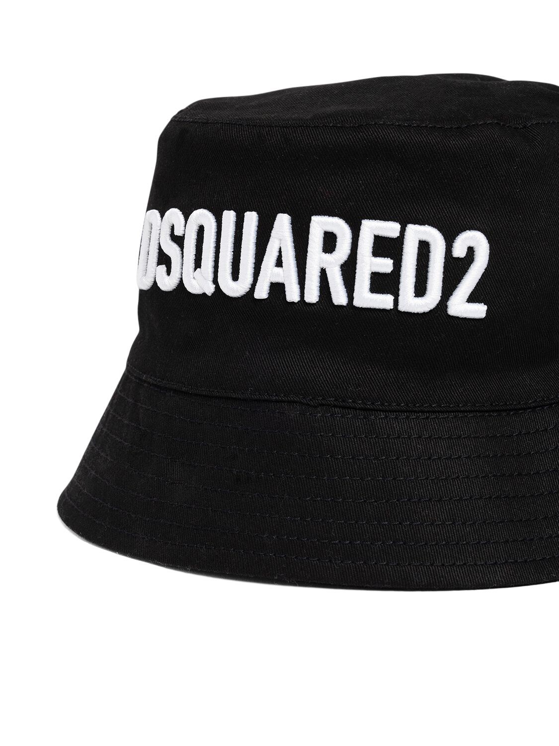 Shop Dsquared2 Cotton Gabardine Bucket Hat In Black