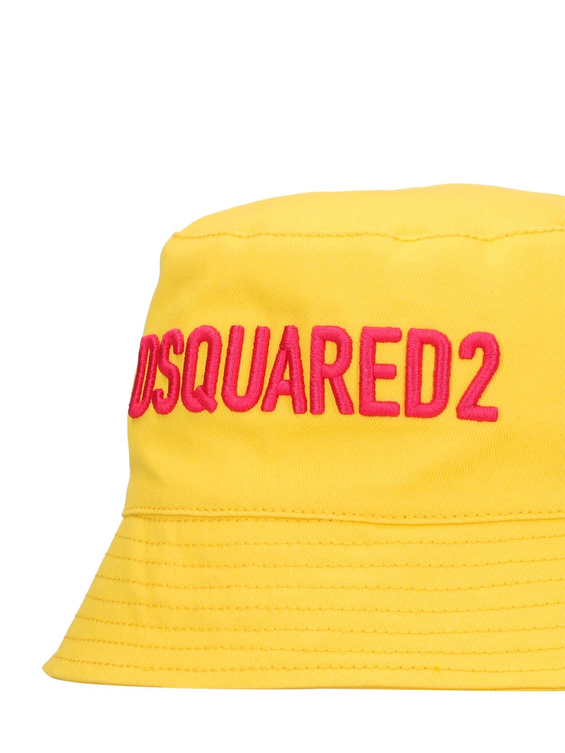 Shop Dsquared2 Cotton Gabardine Bucket Hat In Yellow