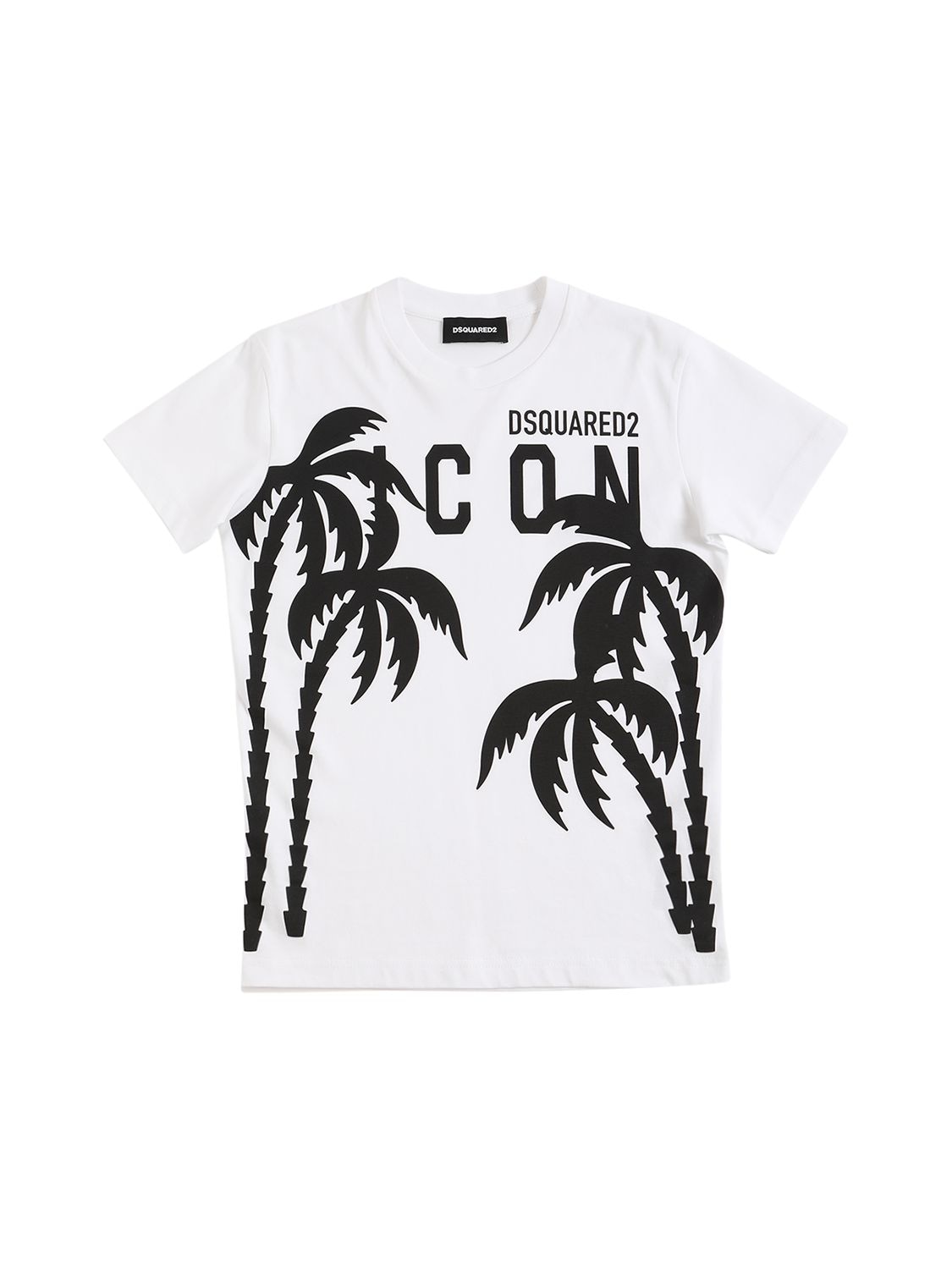 Dsquared2 Kids' Printed Cotton Jersey T-shirt In White