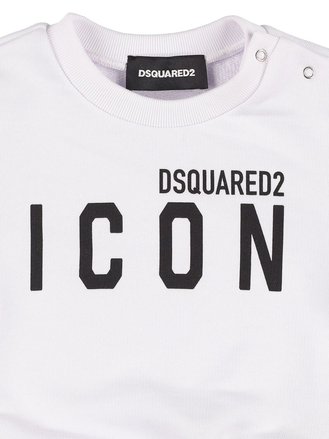 Shop Dsquared2 Logo Print Cotton Sweatshirt In White