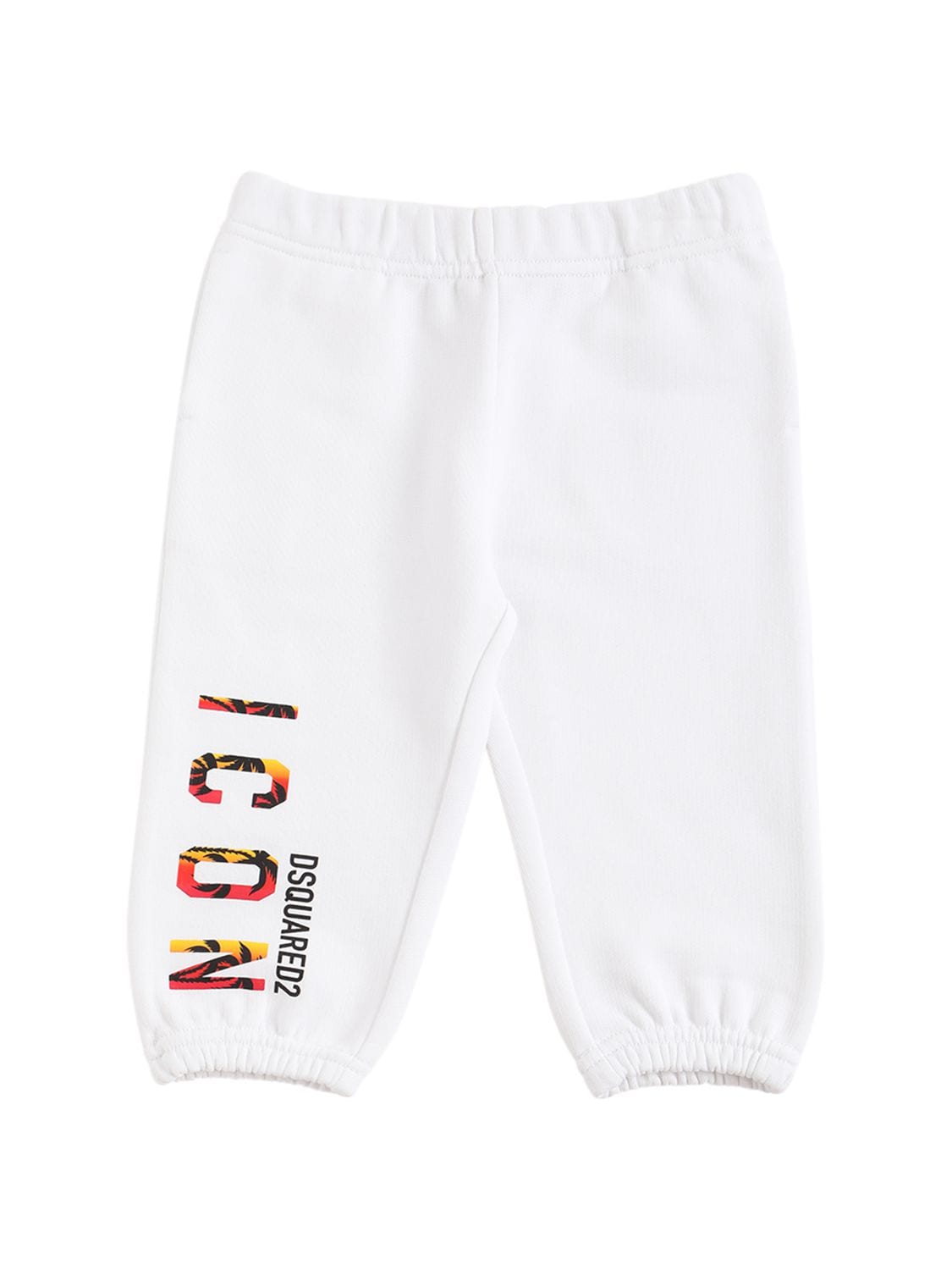 Dsquared2 Kids' Logo Print Cotton Sweatpants In White