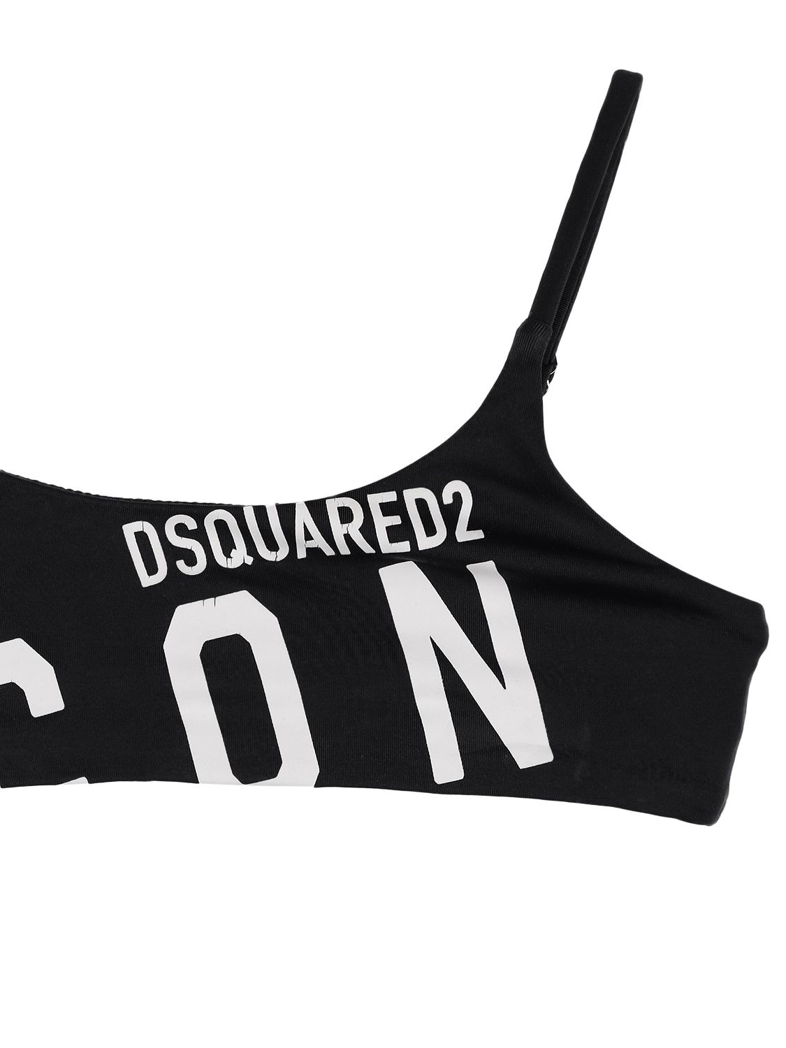 Shop Dsquared2 Icon Logo Print Lycra Bikini In Black