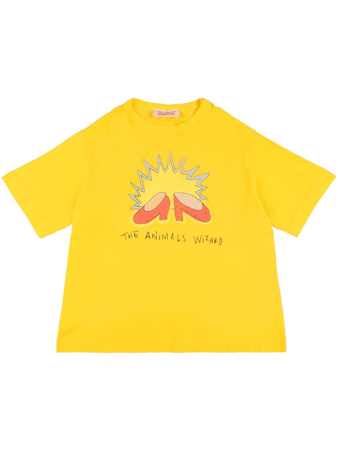 The Animals Observatory Print Cotton Jersey T-shirt In Yellow