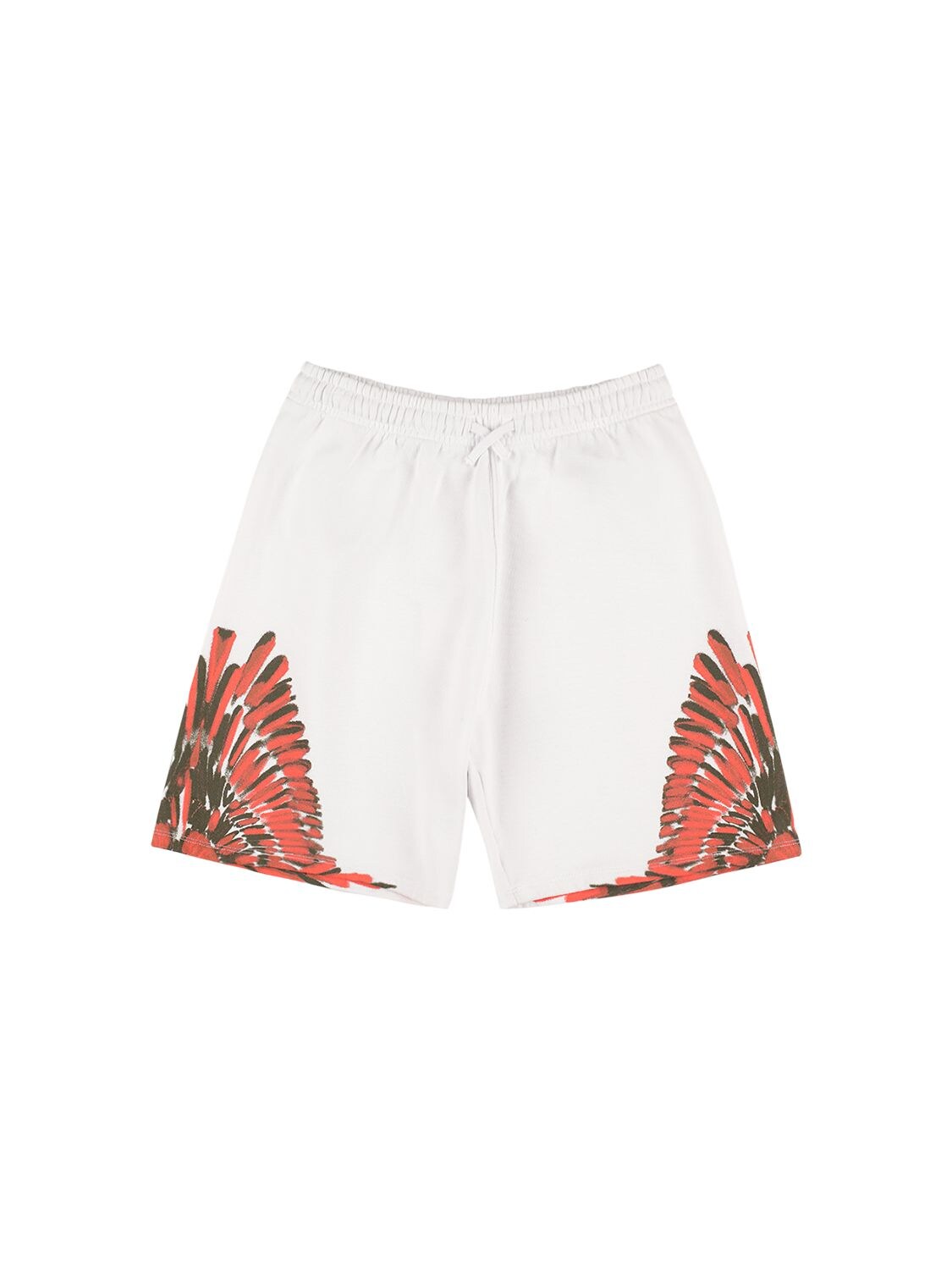 MARCELO BURLON COUNTY OF MILAN WINGS PRINT COTTON SWEAT SHORTS