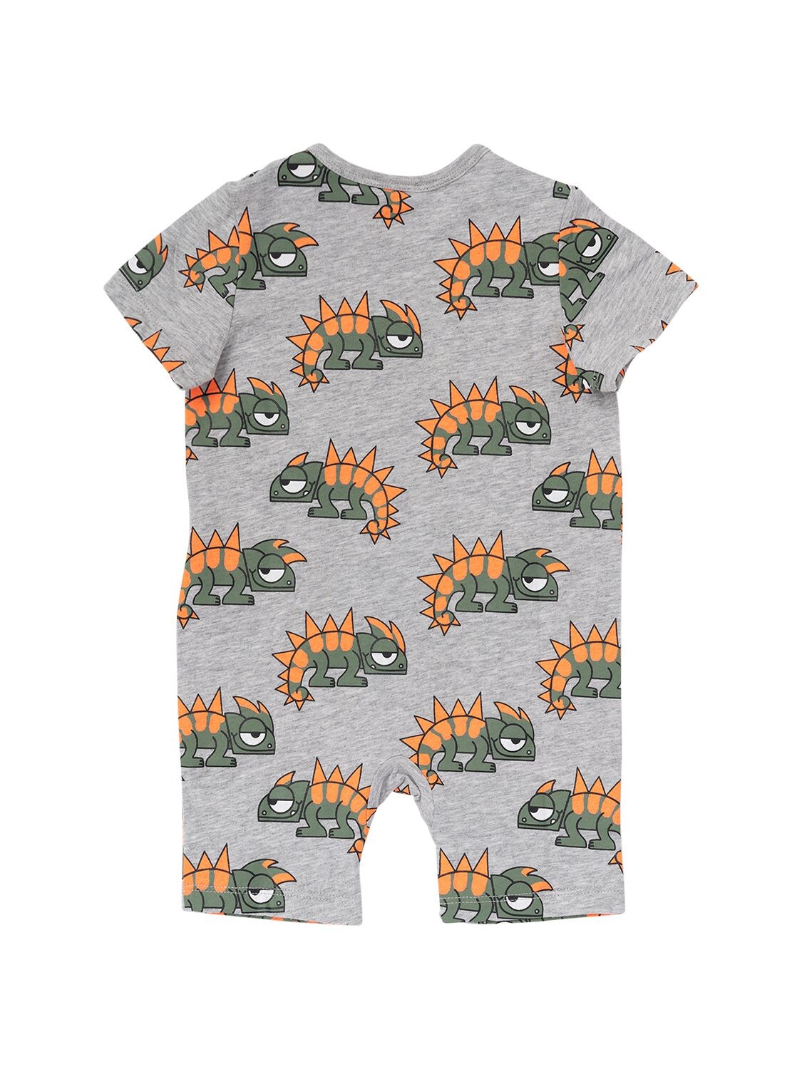 Stella Mccartney Chameleon Print Organic Cotton Romper In Grey