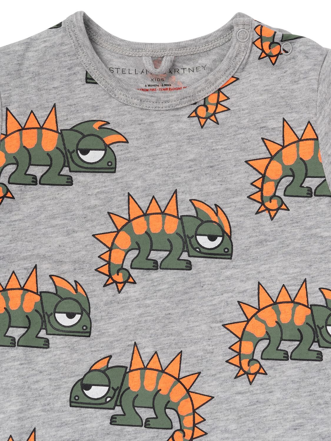 Stella Mccartney Chameleon Print Organic Cotton Romper In Grey