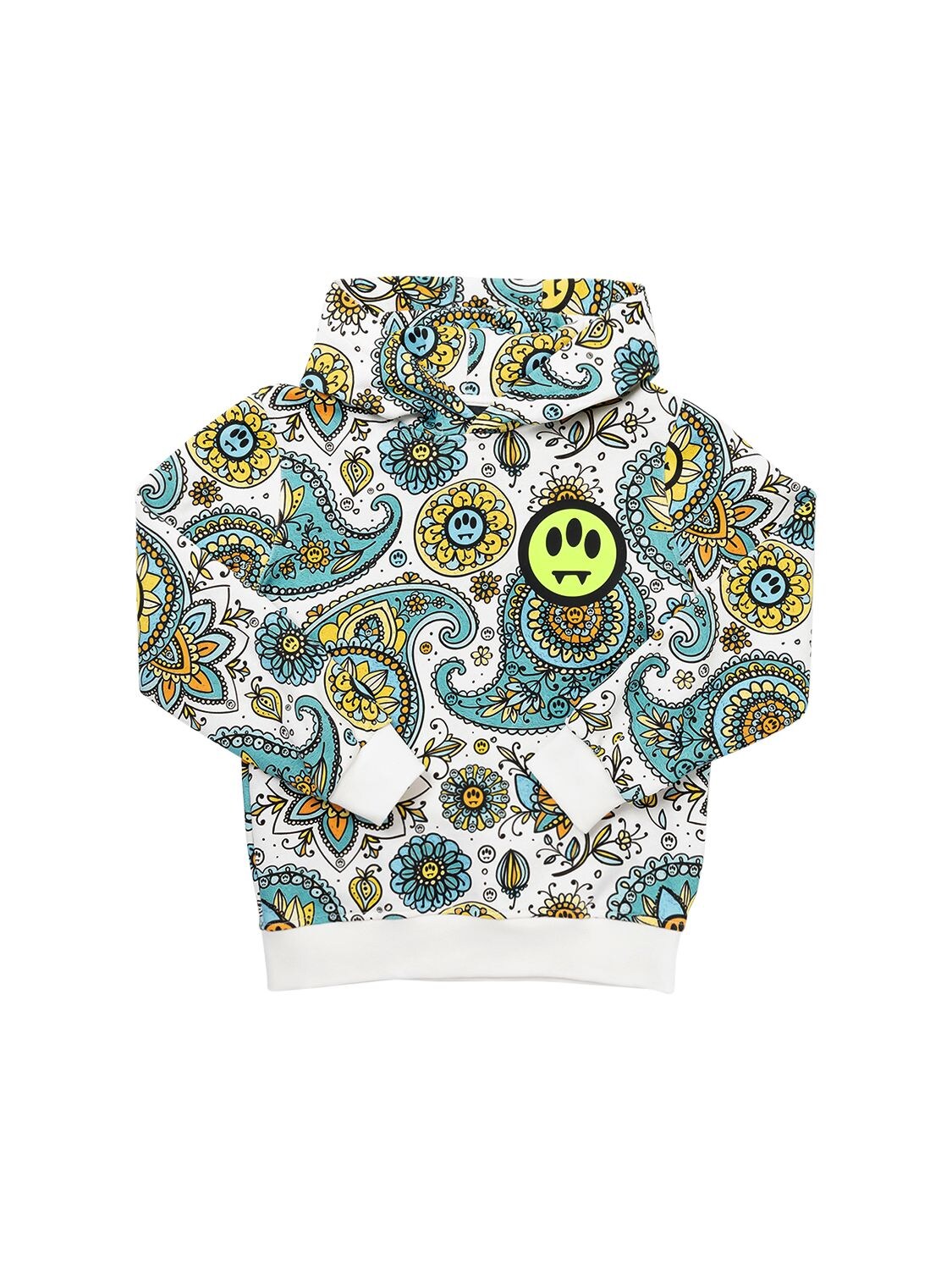 Barrow Kids' All Over Print Cotton Sweatshirt Hoodie In Multicolor