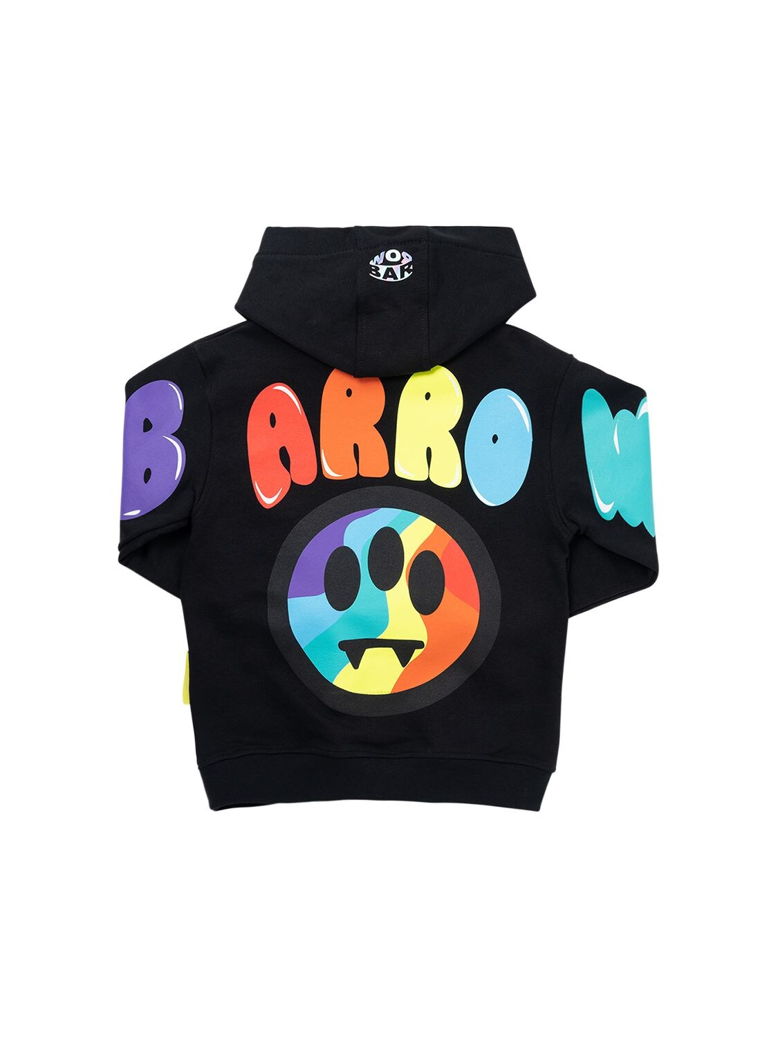 Barrow Kids' Printed Cotton Sweatshirt Hoodie In Black