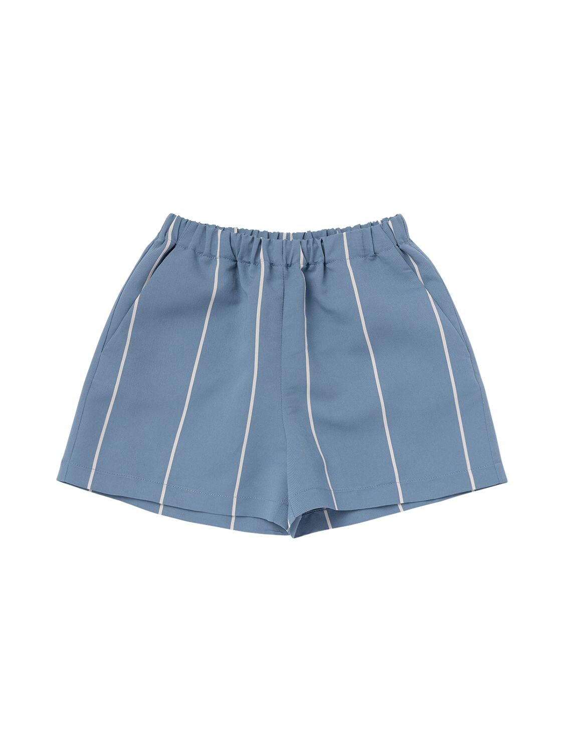 Douuod Kids' Striped Poplin Shorts In Light Blue