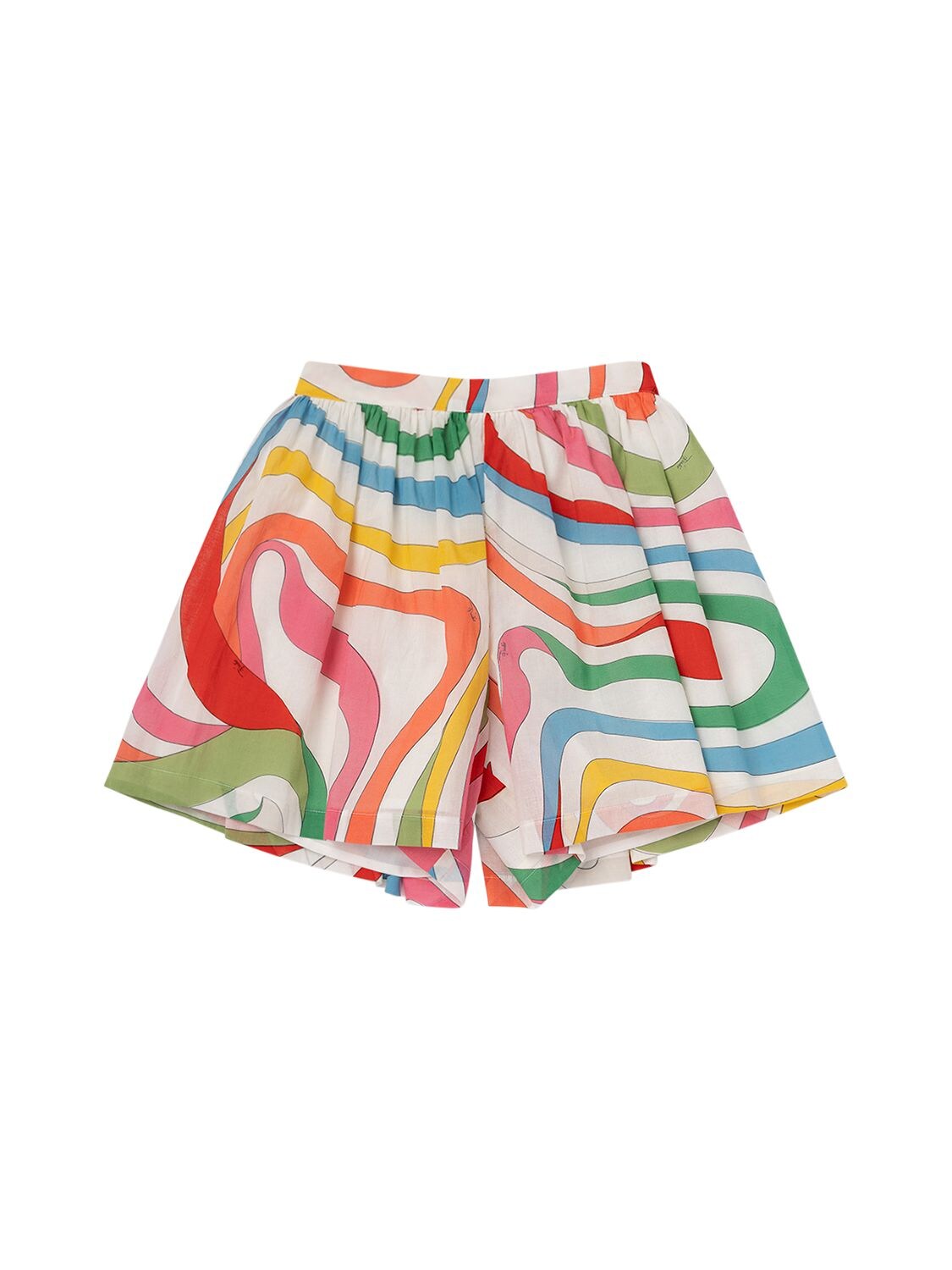 Pucci Kids' Printed Cotton Muslin Shorts In Multicolor