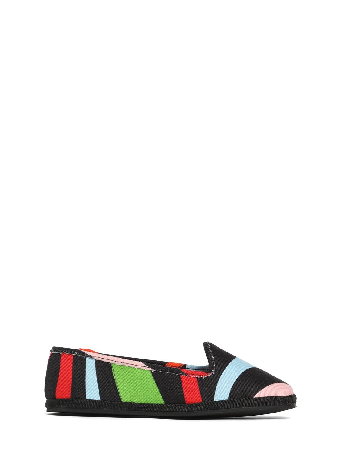 Pucci Kids' All Over Print Cotton Canvas Loafers In Multicolor