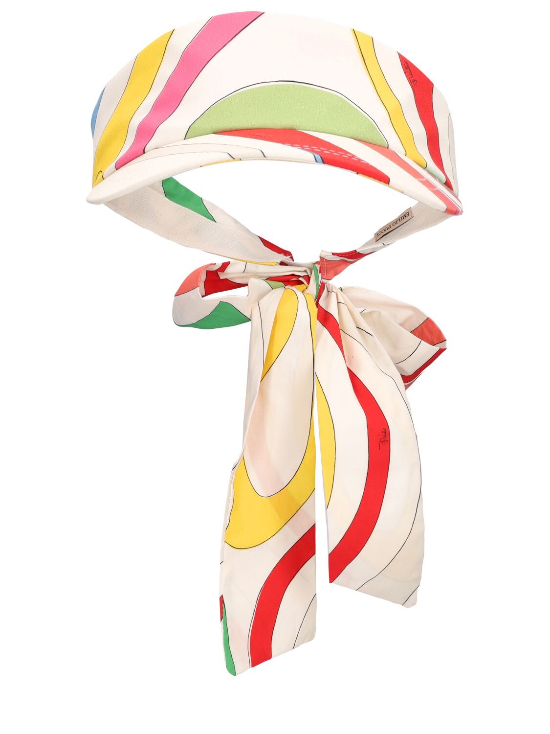 Pucci Kids' All Over Print Cotton Poplin Visor Hat In Multicolor