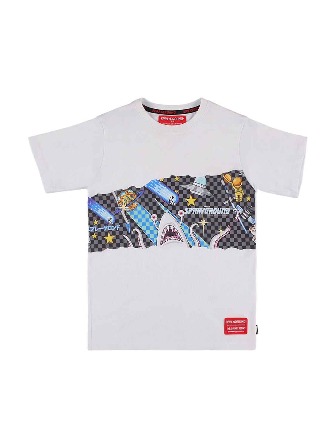 Sprayground Kids' Printed Cotton Jersey T-shirt In White