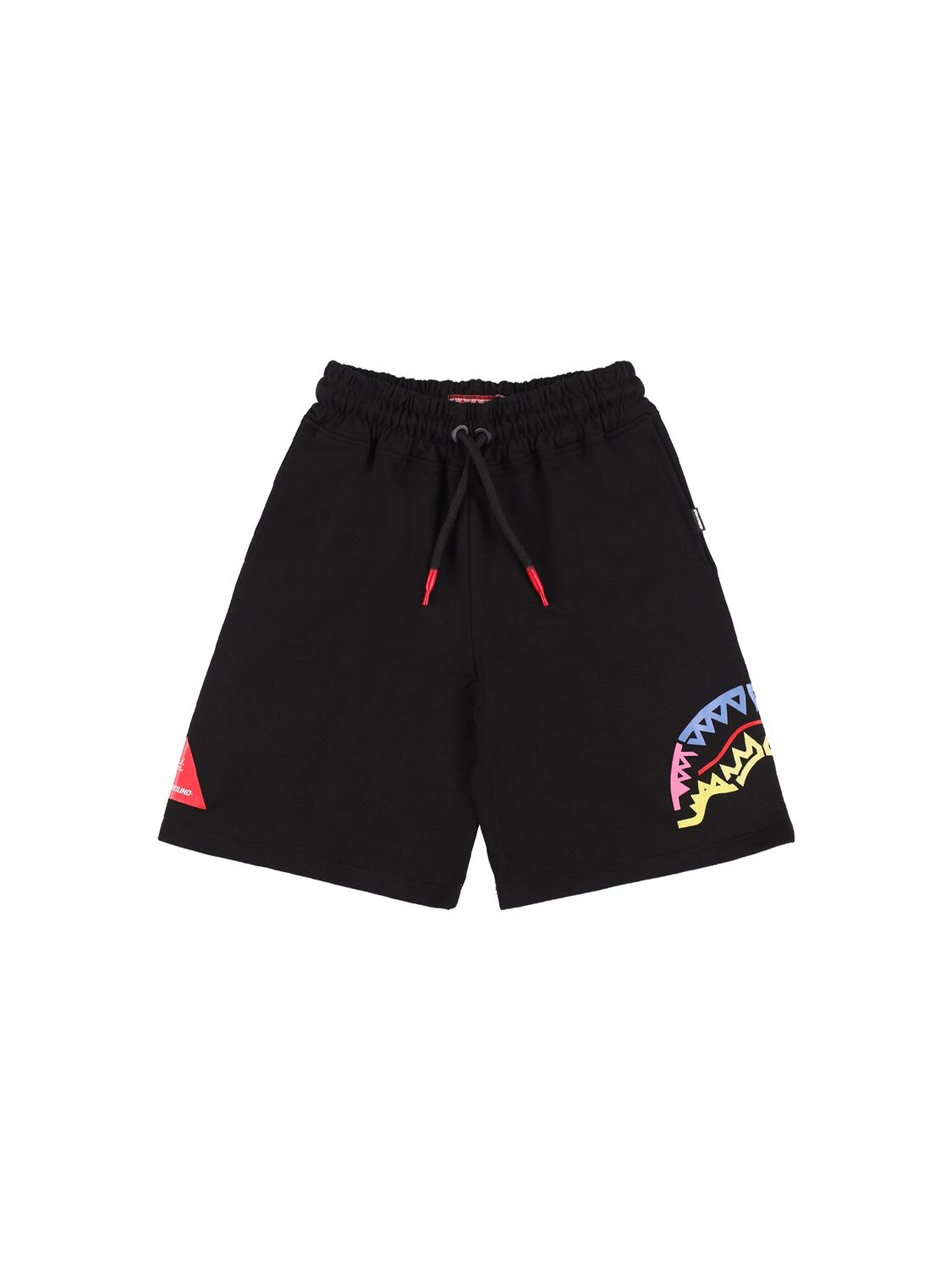 Sprayground Kids' Printed Cotton Sweat Shorts In Black