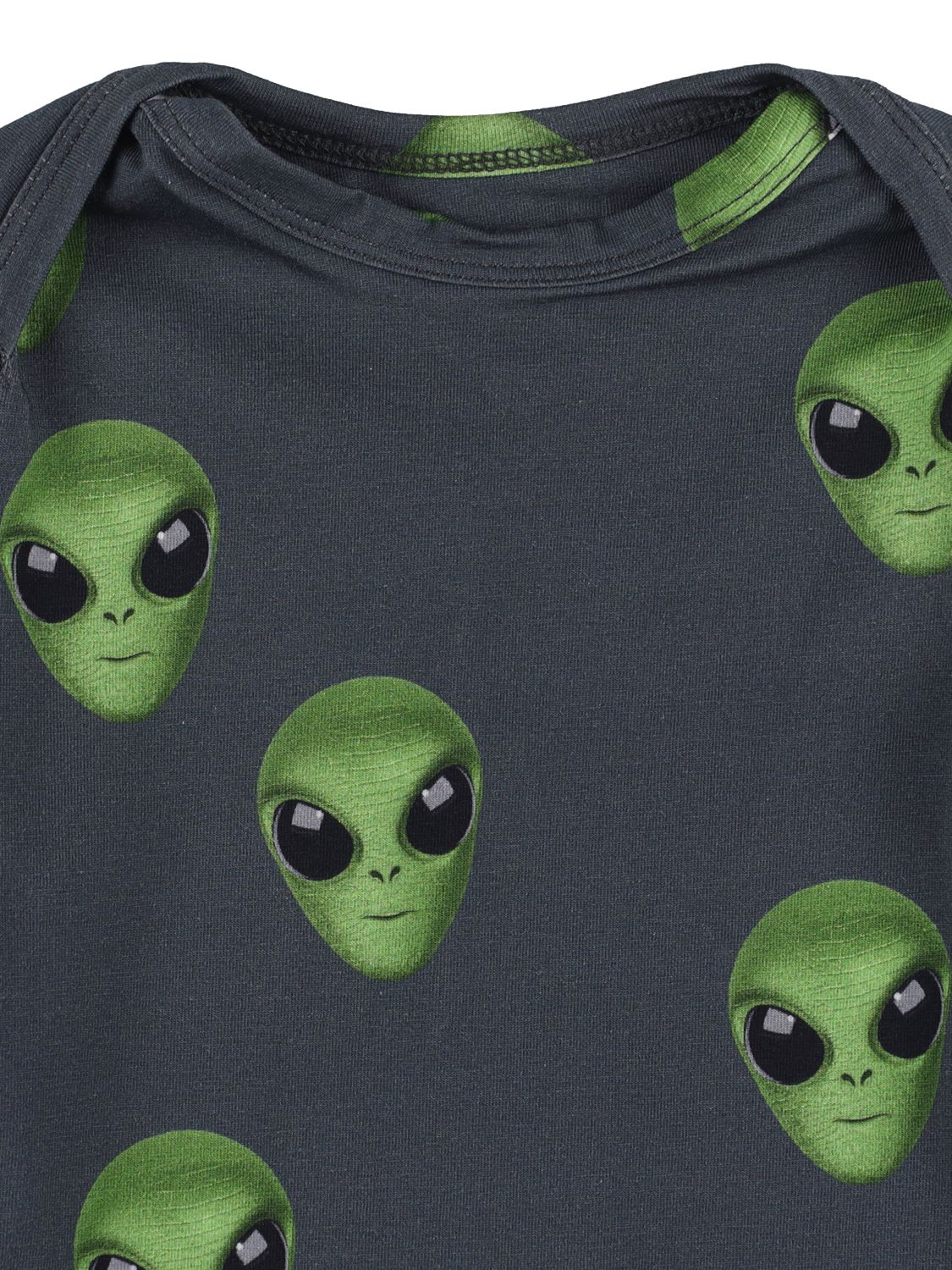 Snurk Aliens Print Organic Cotton Romper In Navy