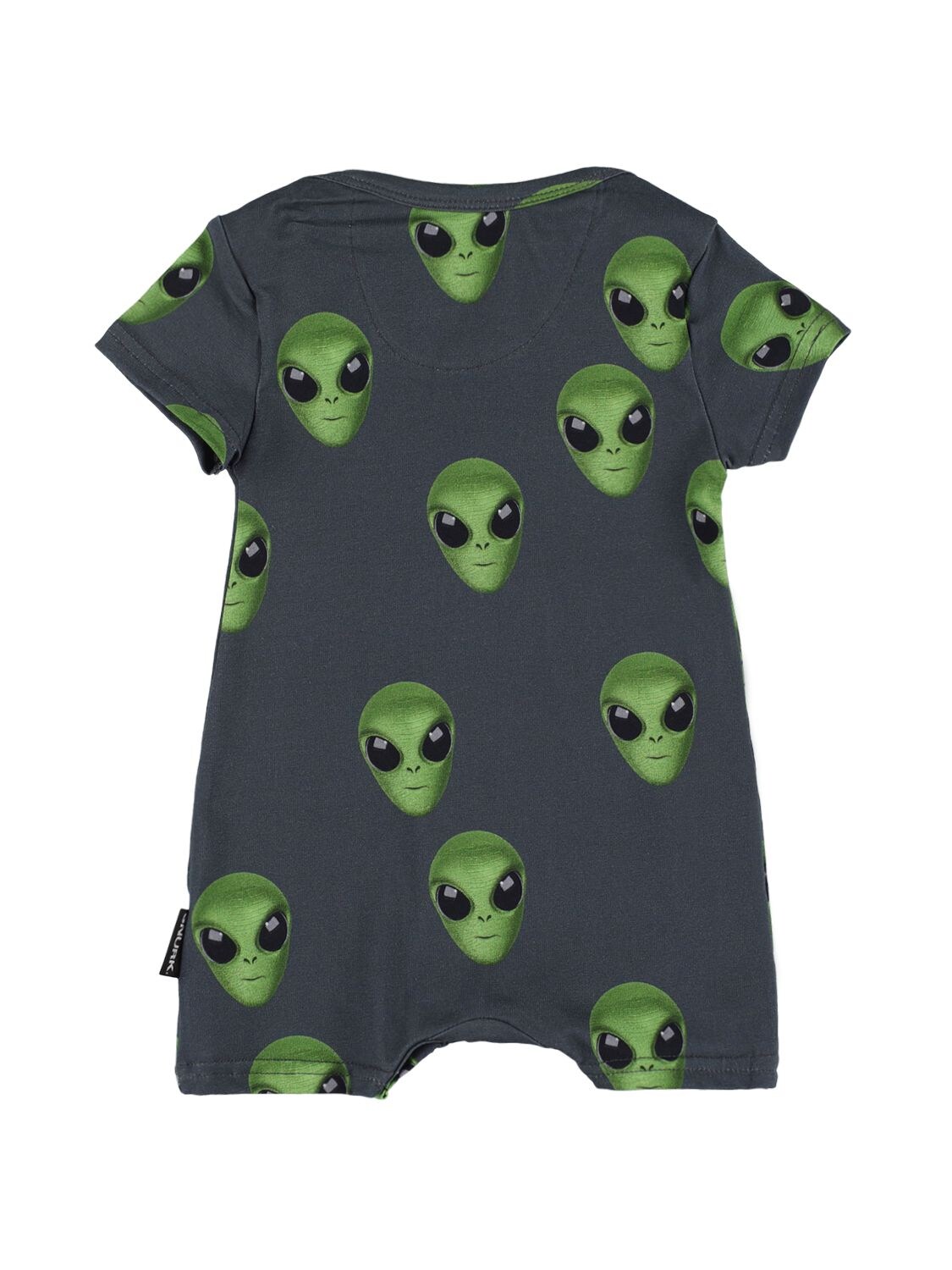 Snurk Aliens Print Organic Cotton Romper In Navy