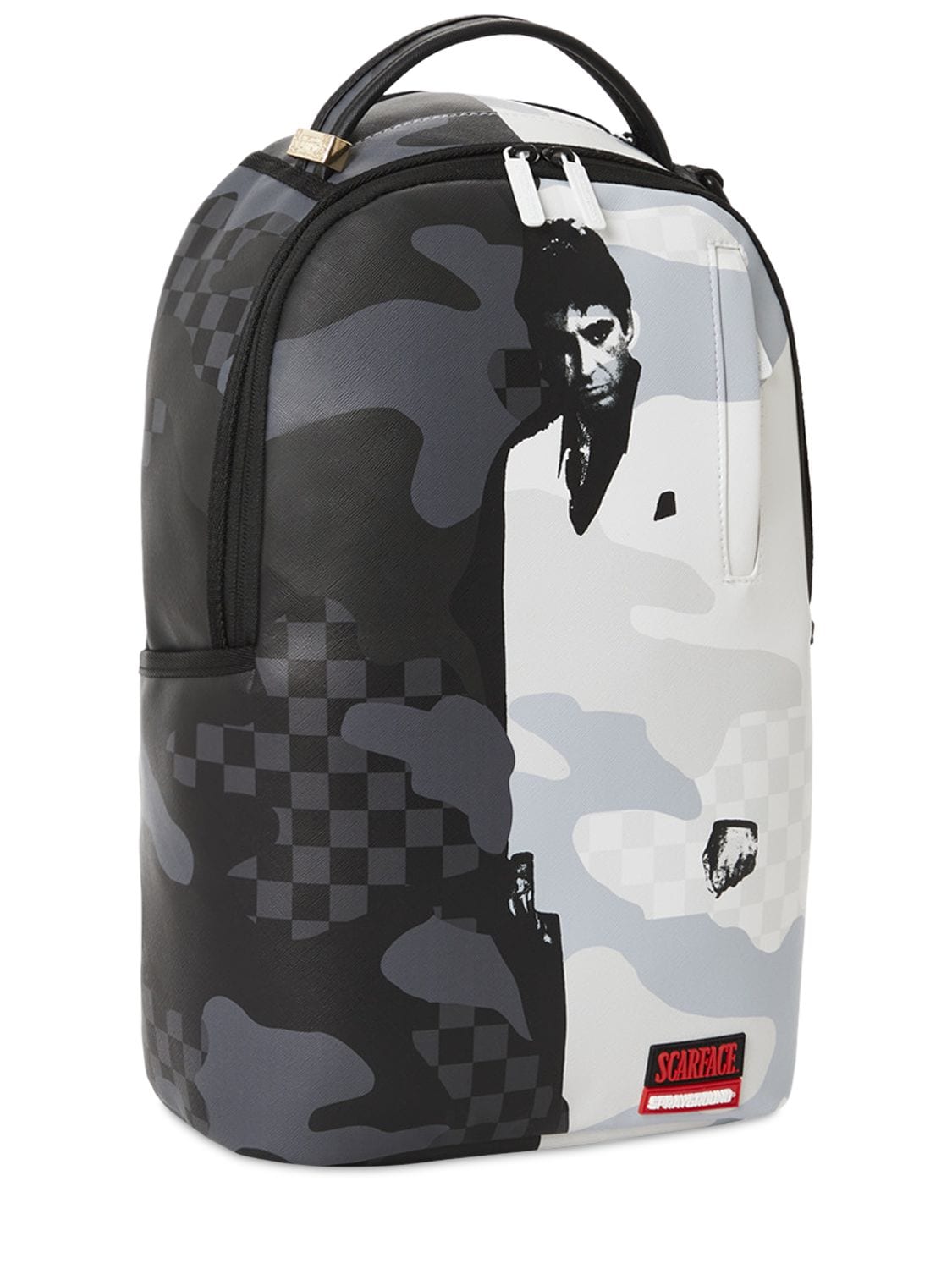 Sprayground Kids' Scarface Printed Canvas Backpack In Black,white