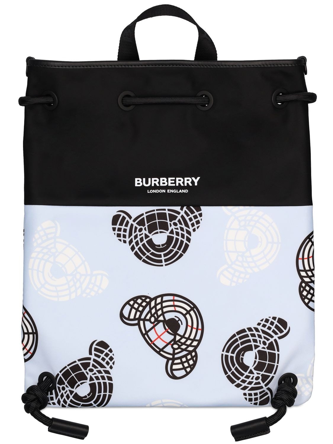 Burberry Kids' Bear Print Nylon Backpack In Hellblau,schwarz