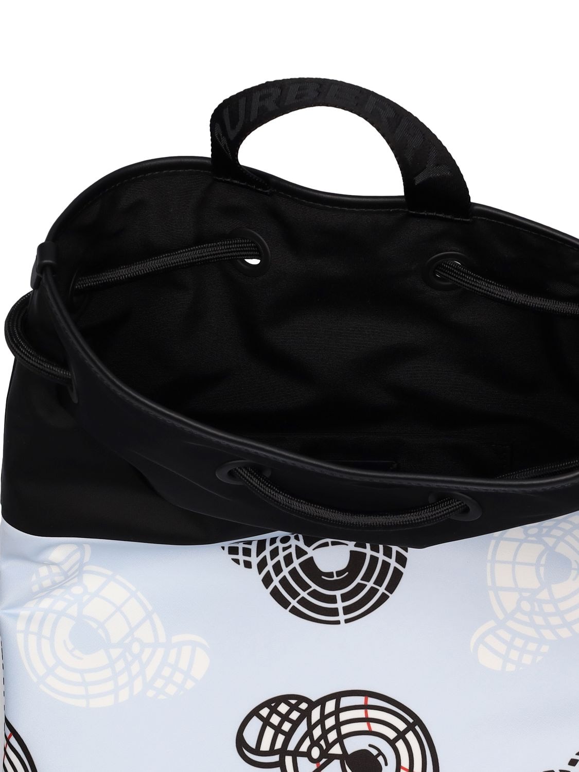 Burberry Bear Print Nylon Backpack In Hellblau,schwarz