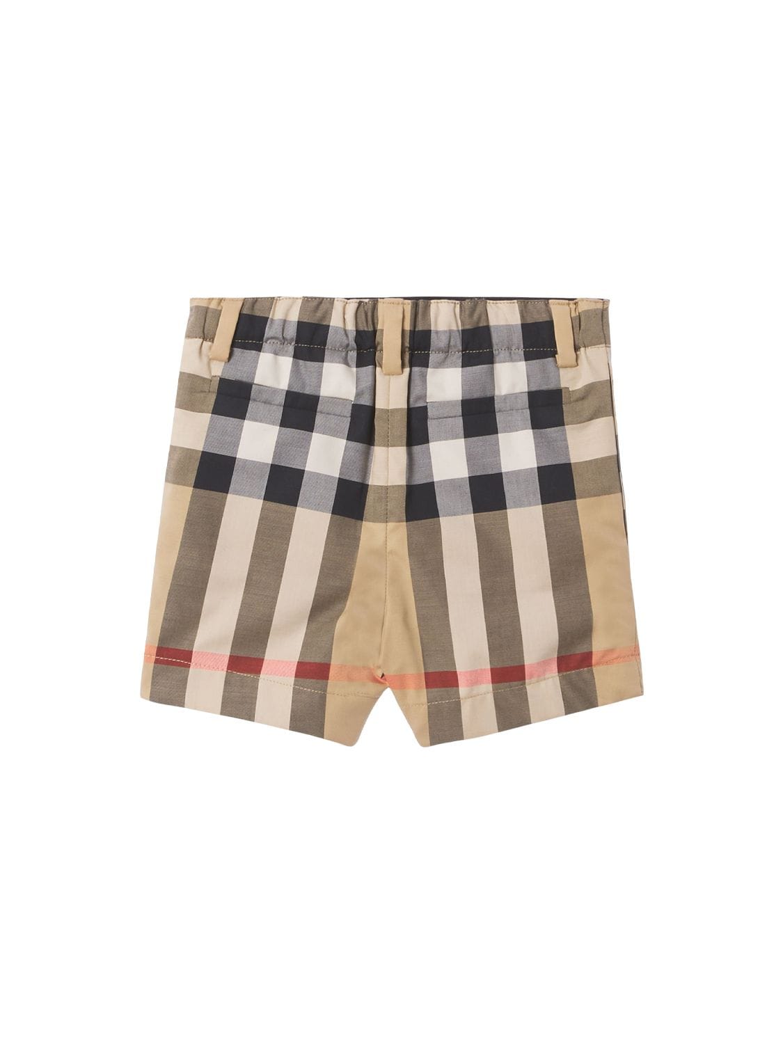 Shop Burberry Check Print Stretch Cotton Shorts In Beige