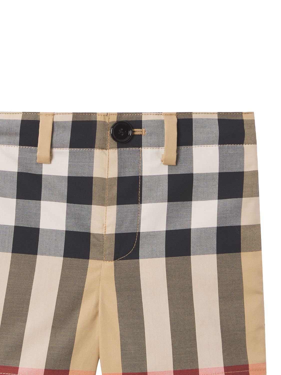 Shop Burberry Check Print Stretch Cotton Shorts In Beige