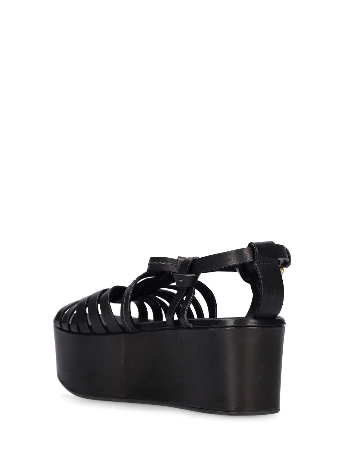 Shop See By Chloé 60mm Ortiz Leather Wedges In Black