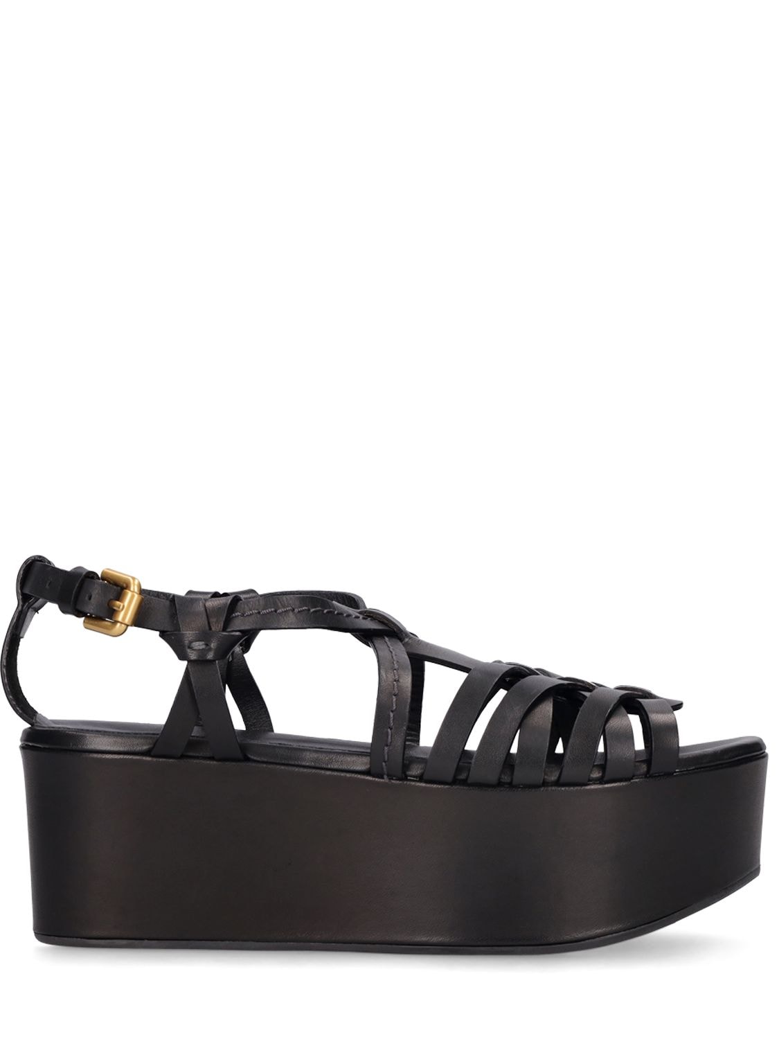 See By Chloé 60mm Ortiz Leather Wedges In Black